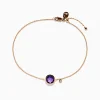 Bracelets|Effy Jewelry 14K Rose Gold Amethyst and Diamond Bolo Bracelet
