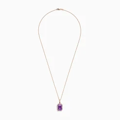 Necklaces & Pendants|BH Multi 14K Rose Gold Amethyst, Pink Sapphire and Diamond Pendant, 8.08 TCW