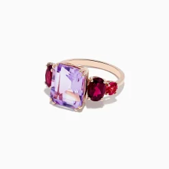 Rings|Effy Jewelry 14K Rose Gold Amethyst, Rhodolite and Pink Tourmaline Ring