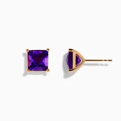 Earrings|Effy Jewelry 14K Rose Gold Amethyst Stud Earrings