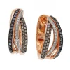 Earrings|Effy Jewelry 14K Rose Gold Black, Espresso and White Diamond Earrings