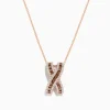 Necklaces & Pendants|Effy Jewelry 14K Rose Gold Brown and White Diamond Pendant
