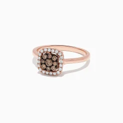 Rings|Effy Jewelry 14K Rose Gold Brown and White Diamond Ring, 0.45 TCW