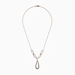 Necklaces & Pendants|Effy Jewelry 14K Rose Gold Brown and White Diamond Necklace