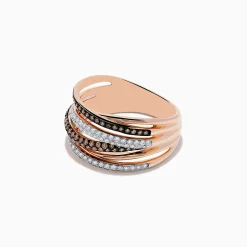 Rings|Effy Jewelry 14K Rose Gold Brown and White Diamond Ring, 0.56 TCW