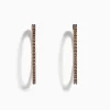 Earrings|Effy Jewelry 14K Rose Gold Brown Diamond Hoop Earrings 1.60 TCW