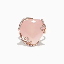 Rings|Effy Jewelry 14K Rose Gold Diamond and Rose Quartz Ring, 16.45 TCW