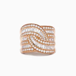 Rings|Effy Jewelry 14K Rose Gold Diamond Crossover Ring