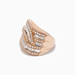 Rings|Effy Jewelry 14K Rose Gold Diamond Crossover Ring