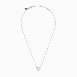 Necklaces & Pendants|Effy Jewelry 14K Rose Gold Diamond Open Heart Necklace