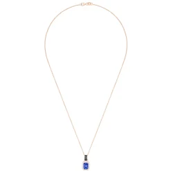 Necklaces & Pendants|Effy Jewelry 14K Rose Gold Emerald Cut Tanzanite and Diamond Pendant, 1.56 TCW