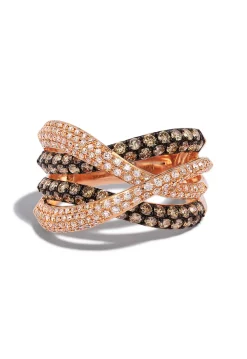 Rings|Effy Jewelry 14K Rose Gold Espresso and White Diamond Ring, 1.52 TCW