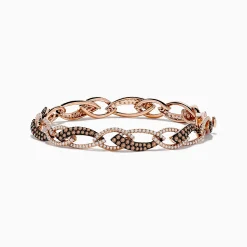 Bracelets|Effy Jewelry 14K Rose Gold Espresso and White Diamond Tennis Bracelet 3.33 TCW