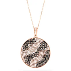 Necklaces & Pendants|BH 14K Rose Gold Espresso and White Diamond Pendant, 1.65 TCW