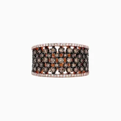 Rings|Effy Jewelry 14K Rose Gold Espresso and White Diamond Ring, 1.25 TCW