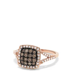 Rings|Effy Jewelry 14K Rose Gold Espresso and White Diamond Ring, 0.60 TCW