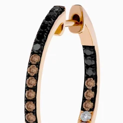 Earrings|Effy Jewelry 14K Rose Gold Espresso, Black and White Diamond Hoop Earrings