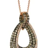 Necklaces & Pendants|Effy Jewelry 14K Rose Gold Espresso u0026 White Diamond Pendant, 1.27 TCW