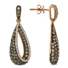 Earrings|Effy Jewelry 14K Rose Gold Espresso u0026 White Diamond Earrings, 1.3 TCW