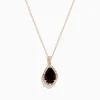 Necklaces & Pendants|Effy Jewelry 14K Rose Gold Garnet and Diamond Pendant