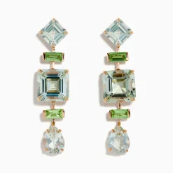 Earrings|Effy Jewelry 14K Rose Gold Green Amethyst and Peridot Earrings