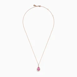 Necklaces & Pendants|Effy Jewelry 14K Rose Gold Kunzite and Diamond Pendant
