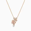 Necklaces & Pendants|BH Multi 14K Rose Gold Mother of Pearl and Diamond Butterfly Necklace, 0.26 TCW
