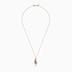Necklaces & Pendants|Effy Jewelry 14K Rose Gold Multi Color Sapphire, Pearl and Diamond Flamingo Pendant