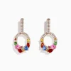 Earrings|Effy Jewelry 14K Rose Gold Multi Sapphire and Diamond Earrings
