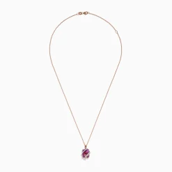 Necklaces & Pendants|Effy Jewelry 14K Rose Gold Pink Amethyst and Diamond Pendant