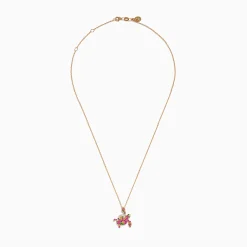 Necklaces & Pendants|Effy Jewelry 14K Rose Gold Pink and Yellow SapphireTsavorite and Diamond Turtle Pendant