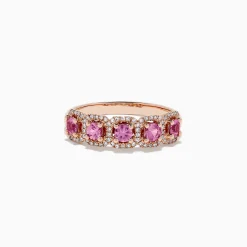 Rings|BH Multi 14K Rose Gold Pink Sapphire and Diamond Ring, 0.85 TCW