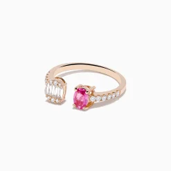 Rings|Effy Jewelry 14K Rose Gold Pink Sapphire and Diamond Toi Et Moi Ring