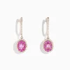 Earrings|Effy Jewelry 14K Rose Gold Pink Sapphire and Diamond Earrings