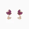 Earrings|Effy Jewelry 14K Rose Gold Pink Sapphire and Diamond Butterfly Earrings