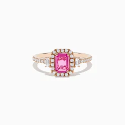 Rings|Effy Jewelry 14K Rose Gold Pink Sapphire and Diamond Ring