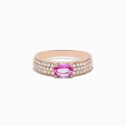 Rings|Effy Jewelry 14K Rose Gold Pink Sapphire and Diamond Ring
