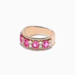 Rings|Effy Jewelry 14K Rose Gold Pink Sapphire and Diamond Ring