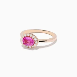 Rings|Effy Jewelry 14K Rose Gold Pink Sapphire and Diamond Ring