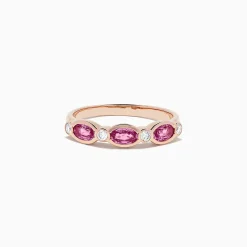 Rings|BH Multi 14K Rose Gold Pink Sapphire and Diamond Ring, 0.88 TCW
