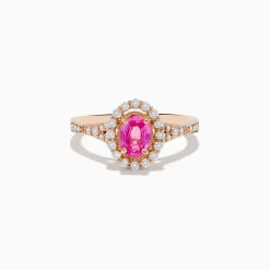 Rings|Effy Jewelry 14K Rose Gold Pink Sapphire and Diamond Ring