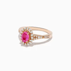 Rings|Effy Jewelry 14K Rose Gold Pink Sapphire and Diamond Ring