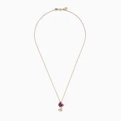 Necklaces & Pendants|Effy Jewelry 14K Rose Gold Pink Sapphire and Diamond Butterfly Pendant