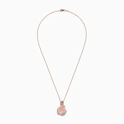 Necklaces & Pendants|Effy Jewelry 14K Rose Gold Rose Quartz and Diamond Pendant, 16.18 TCW