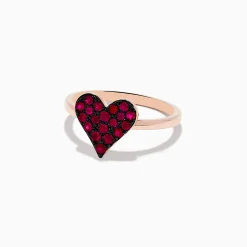 Rings|Effy Jewelry 14K Rose Gold Ruby Heart Ring