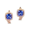 Earrings|Effy Jewelry 14K Rose Gold Tanzanite and Diamond Earrings, 2.19 TCW