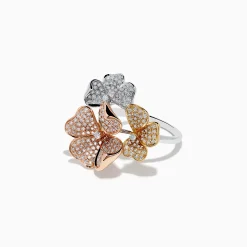 Rings|Effy Jewelry 14K Trio Flower Diamond Ring 0.82 TCW