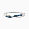 Bracelets|effyjewelry.com 14K Two Tone Gold Blue and White Diamond Crossover Bangle, 2.00 TCW