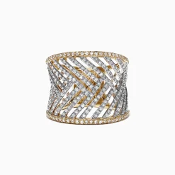 Rings|Effy Jewelry 14K Two Tone Gold Diamond Ring, 0.97 TCW
