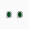Earrings|Effy Jewelry 14K Two Tone Gold Emerald and Diamond Earrings